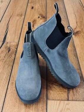 Reef Otis Suede Leather Grey Chelsea Boots Memory Foam Shockliner Mens 13 CJ5170